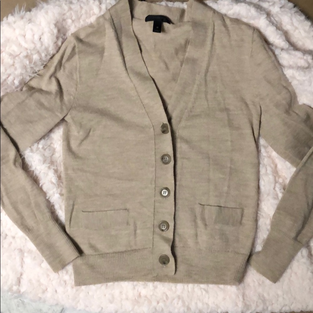 J Crew Beige button up cardigan